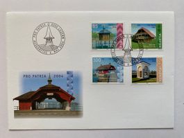 5 FDC Pro Patria Wertvolle Kleinbauten 2004 ET