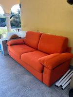 Divano letto arancione + materasso