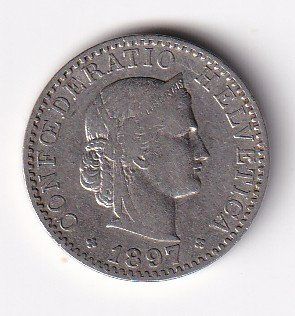 Tutti le monete: Schweiz 20 Rappen 1897rar – Usato da Neuchâtel venduto da karlpierrino