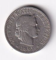Schweiz 20 Rappen 1897rar