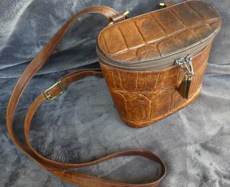 Tasche PICARD braun Leder, Krokodiloptik gute Zustand