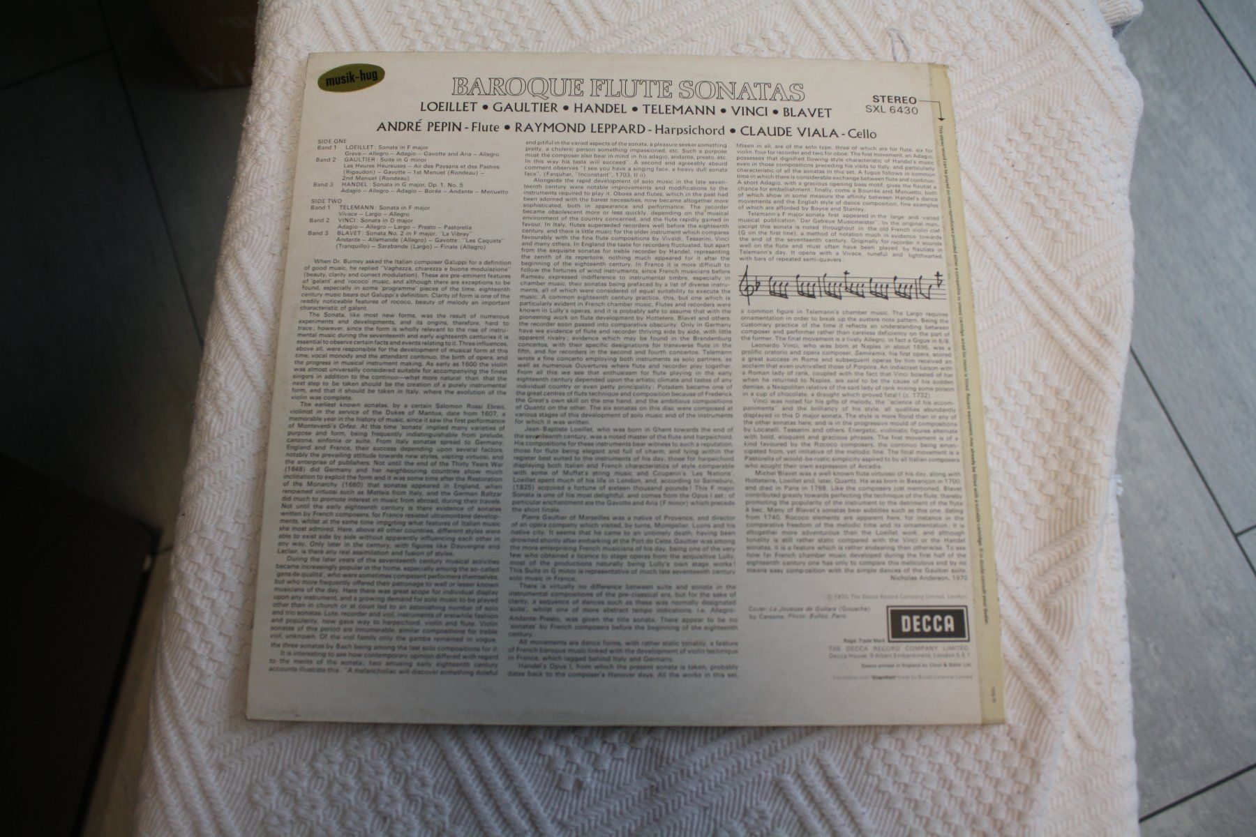 Schallplatten: Baroque Fluete Sonatas SXL 6430 – Gebraucht aus Buchrain von Donatello4 1
