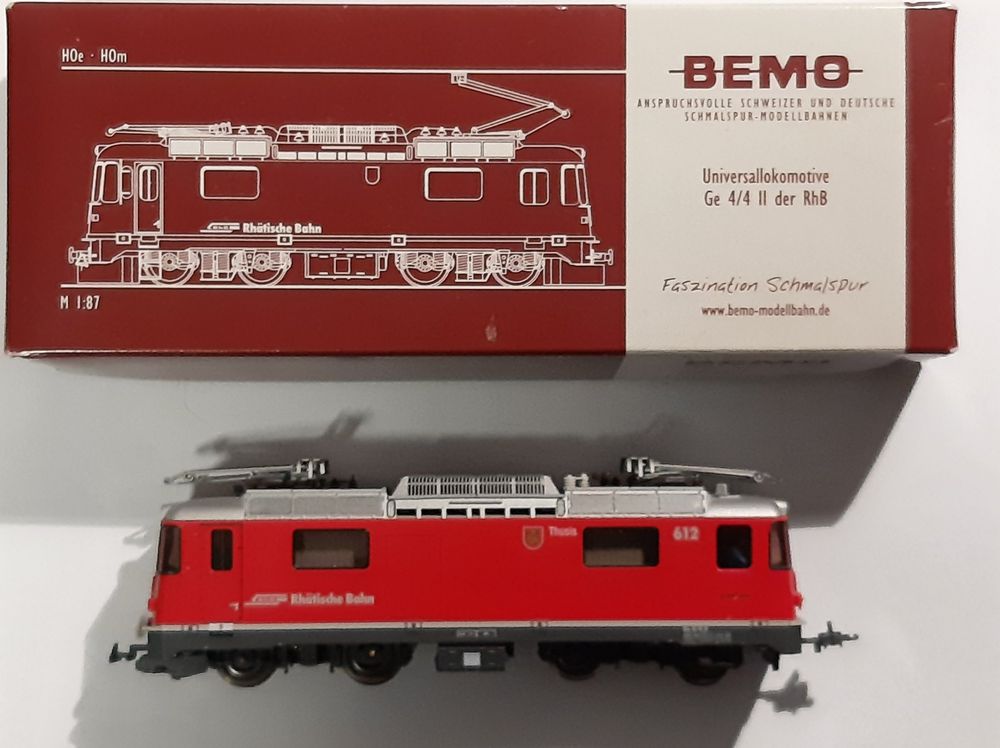 Bemo H0m 1358 162 RhB Ge 4/4 II 612 Thusis Digital 1