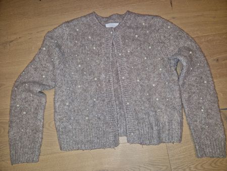 Zara Mädchen Strickjacke, Grösse 164, mit Perlen - Top!