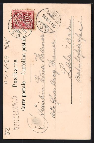 Ansichtskarten: Vorläufer-AK Grindelwald, 1894, Gebirgs – Gebraucht aus Berlin von bartko-reher 1