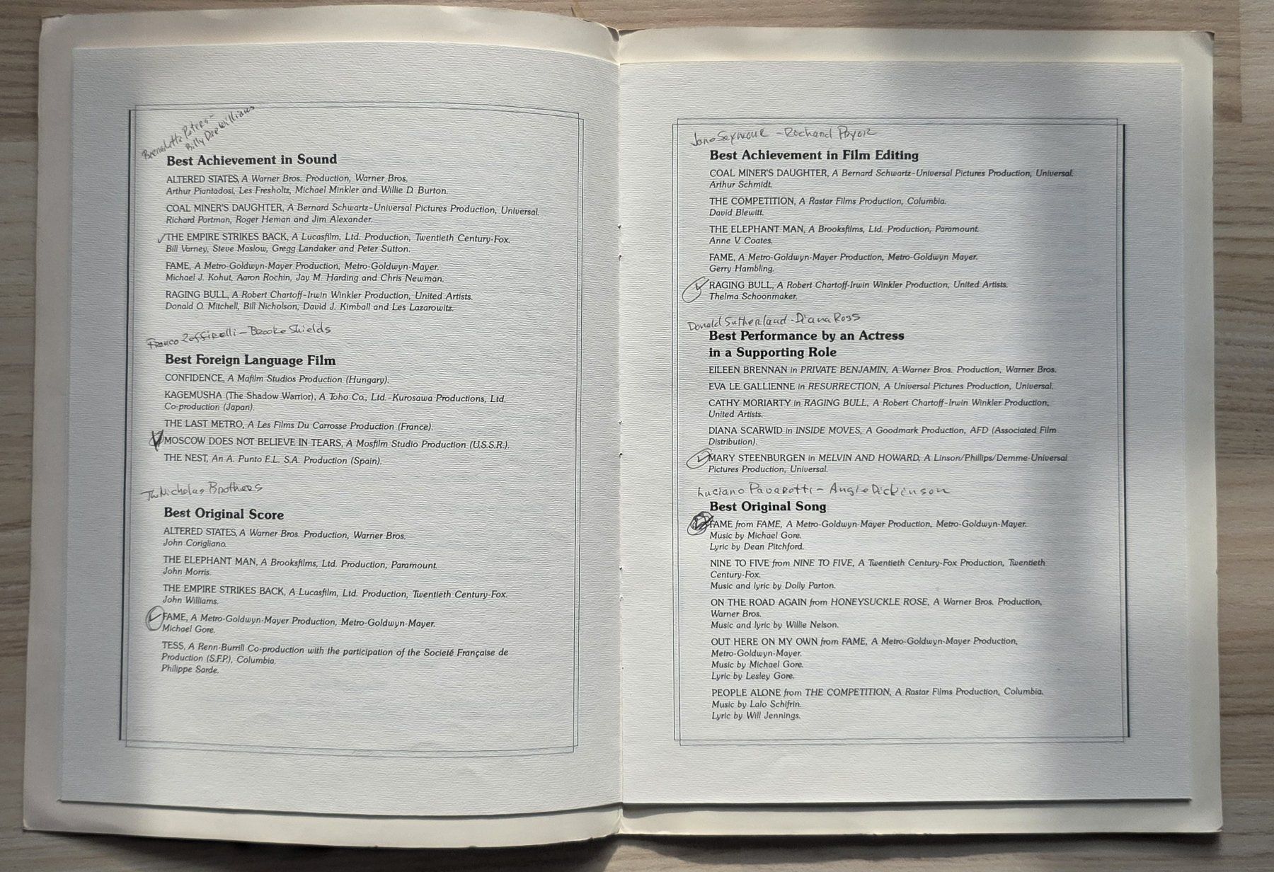 Riviste & Magazine: Oscar Verleihung 1981 Programmheft - Top Zustand! – Usato da Oetwil am See venduto da fineli2 1