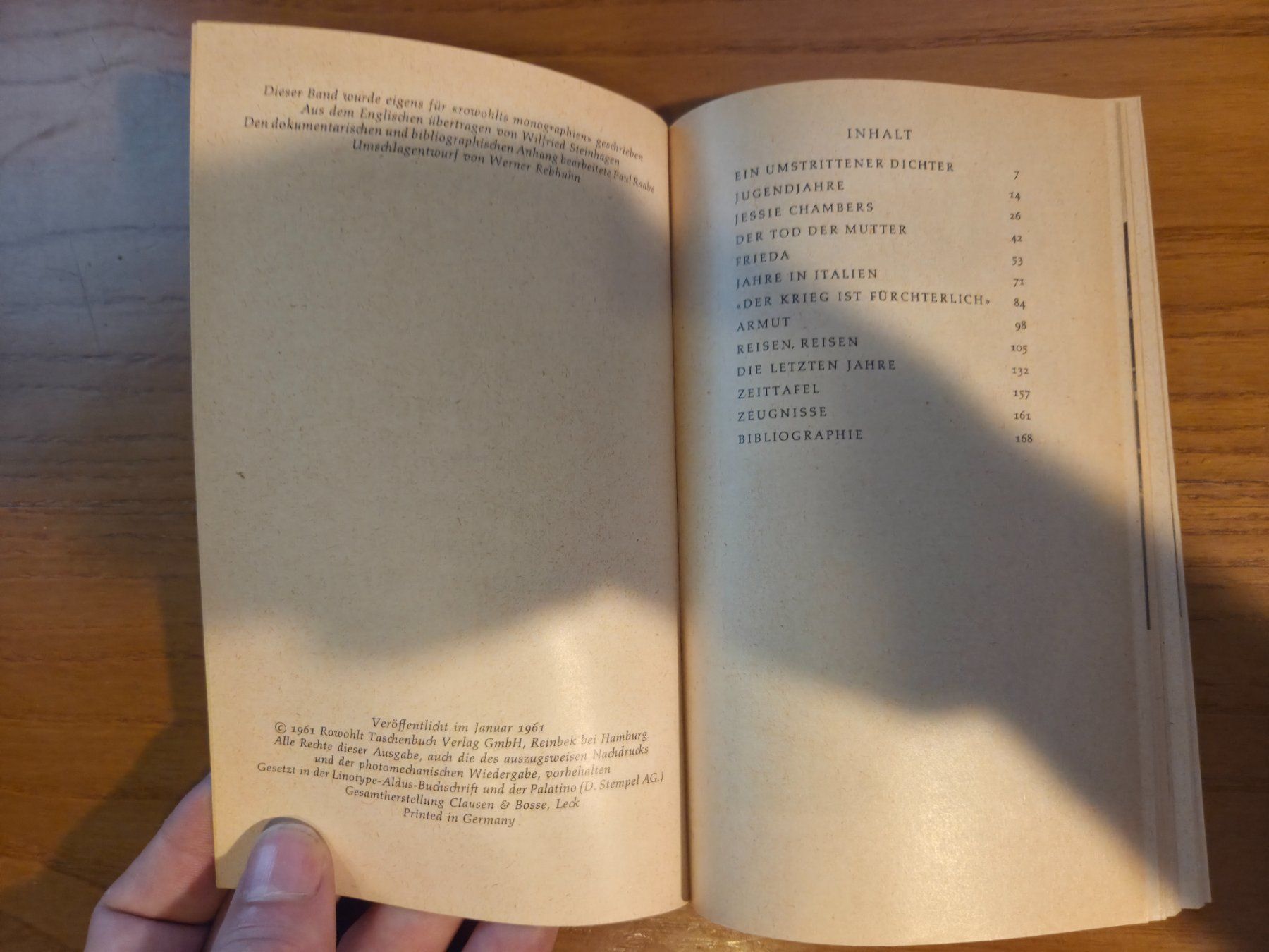 Bücher: D. H. Lawrence Rowohlts Monographien Nr. 51 - 1961 – Gebraucht aus Aldesago von lusuardi 4