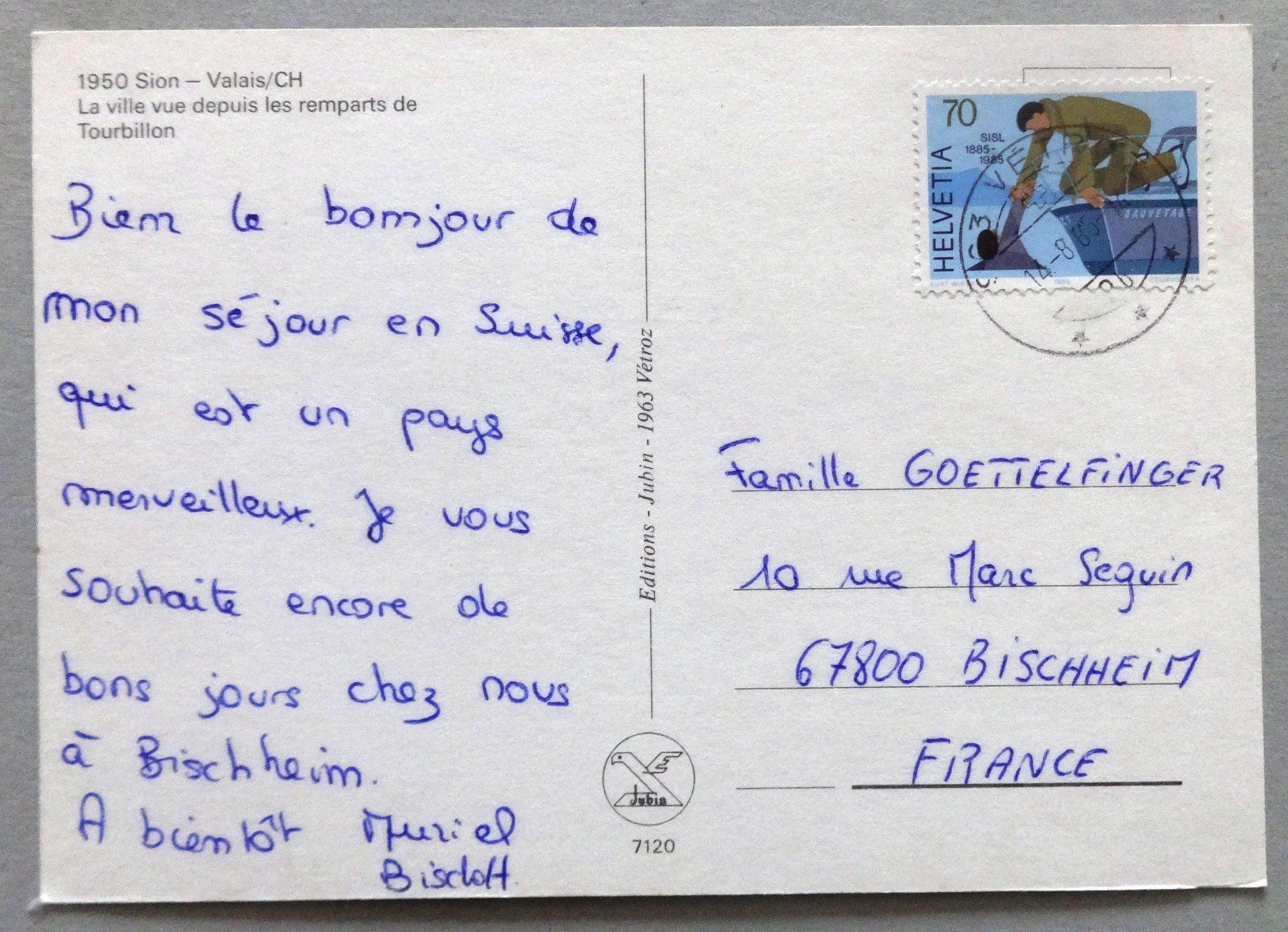Cartes postales: Sion - Valais – D'occasion à Fétigny par Billy2miny 1