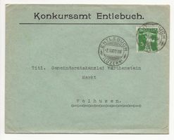 1909 Wolhusen Gemeinderatskanzlei ab Entlebuch Konkursamt