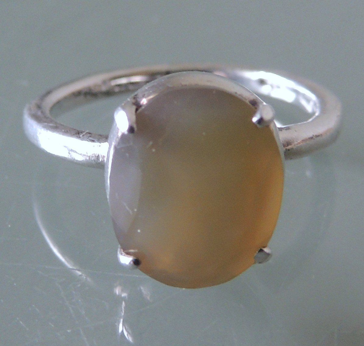 Anelli: Silber 925 Fingerring mit Chalcedon Gr. 54 – Usato da Waldenburg venduto da schaller707 4