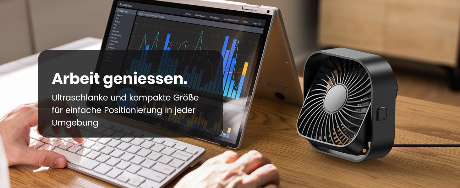 Ventilatori: 2 Stück USB Mini Tischventilatoren 360° – Nuovo e nell'imballaggio originale da Châtelaine venduto da topshop.switzerland 5