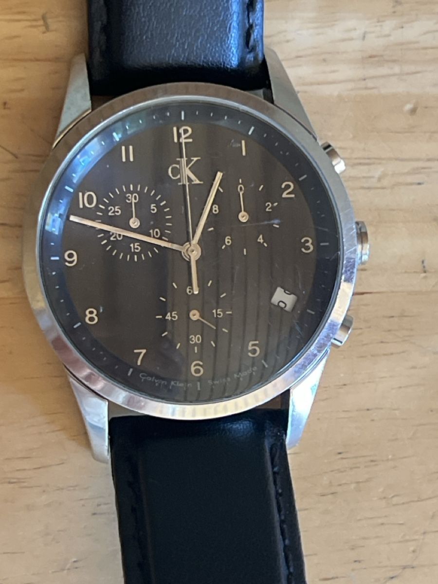 Calvin Klein Orologi: Calvin Klein Chronograph Uhr Lederarmband – Usato da Zuchwil venduto da Commander0