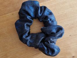 Scrunchie dunkelblau glitzer - Haargummi