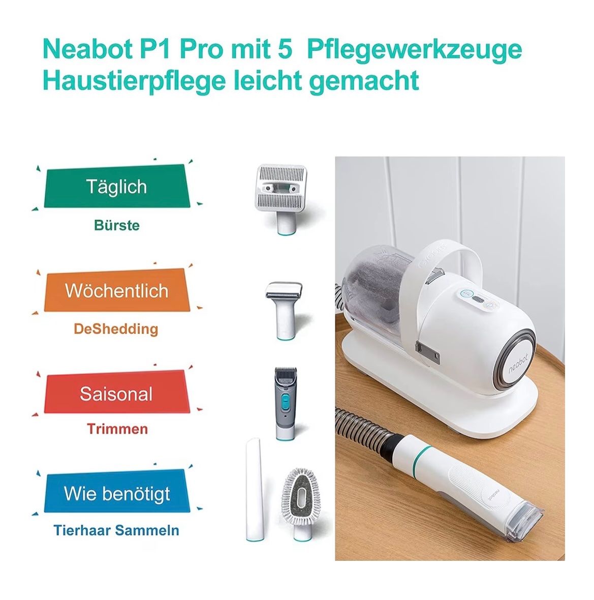 Prodotti per la cura & articoli per la pulizia: Hundeschermaschine mit Staubsauger – Nuovo e nell'imballaggio originale da Ottenbach venduto da Noor07 5