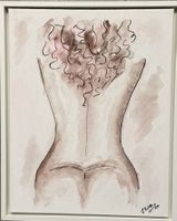 Kunst Bild Frauen Akt Original mit Zertifikat 40x50 cm