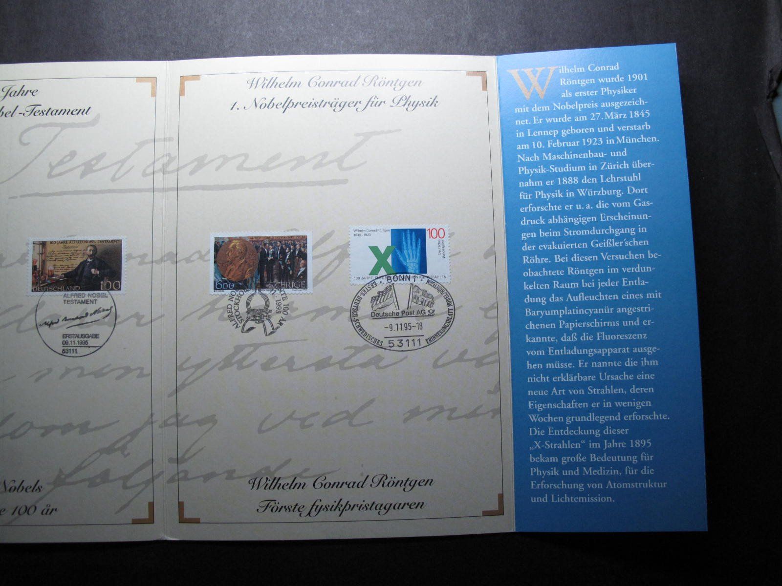 Tutti i francobolli: BRD / SWE 1995 Gemeinschaftsausgabe Alfred Nobel – Usato da Wil SG venduto da fva01 5