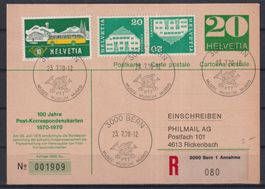 T66) 100 Jahre Schweizer Postkarten  1870-1970,