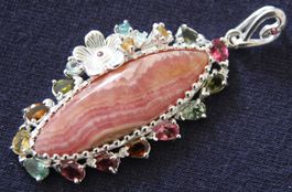 NEU: Rhodochrosit Turmalin  Anhänger