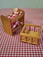 Puppenhaus- Hochbett , Laufgitter ,2mini Baby,  Vintage