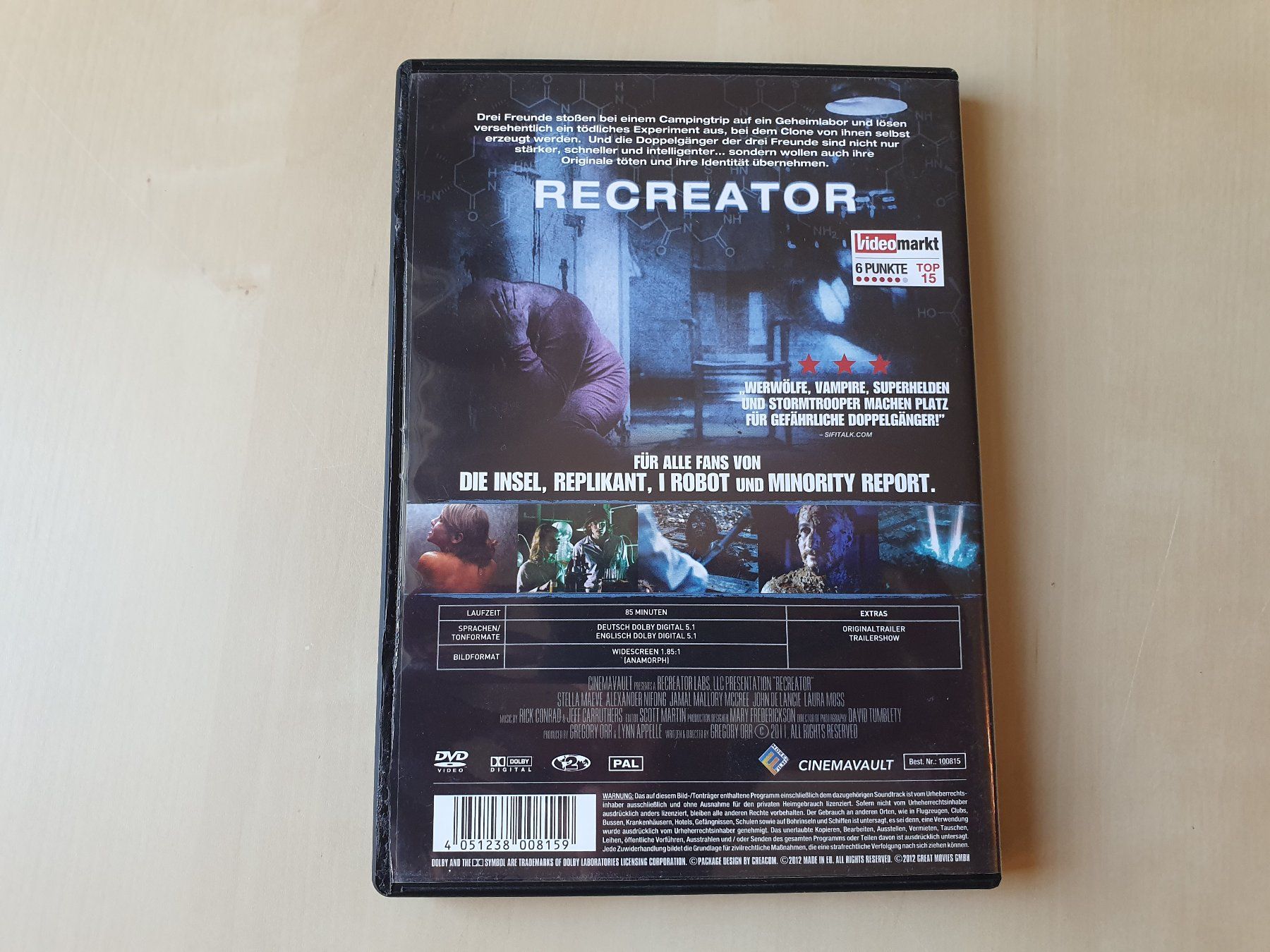 Tous les DVDs: Recreator – D'occasion à Stansstad par collectorsshop 1