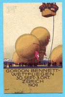Offizielle Postkarte Gordon Bennet-Wettfliegen 1909-16f