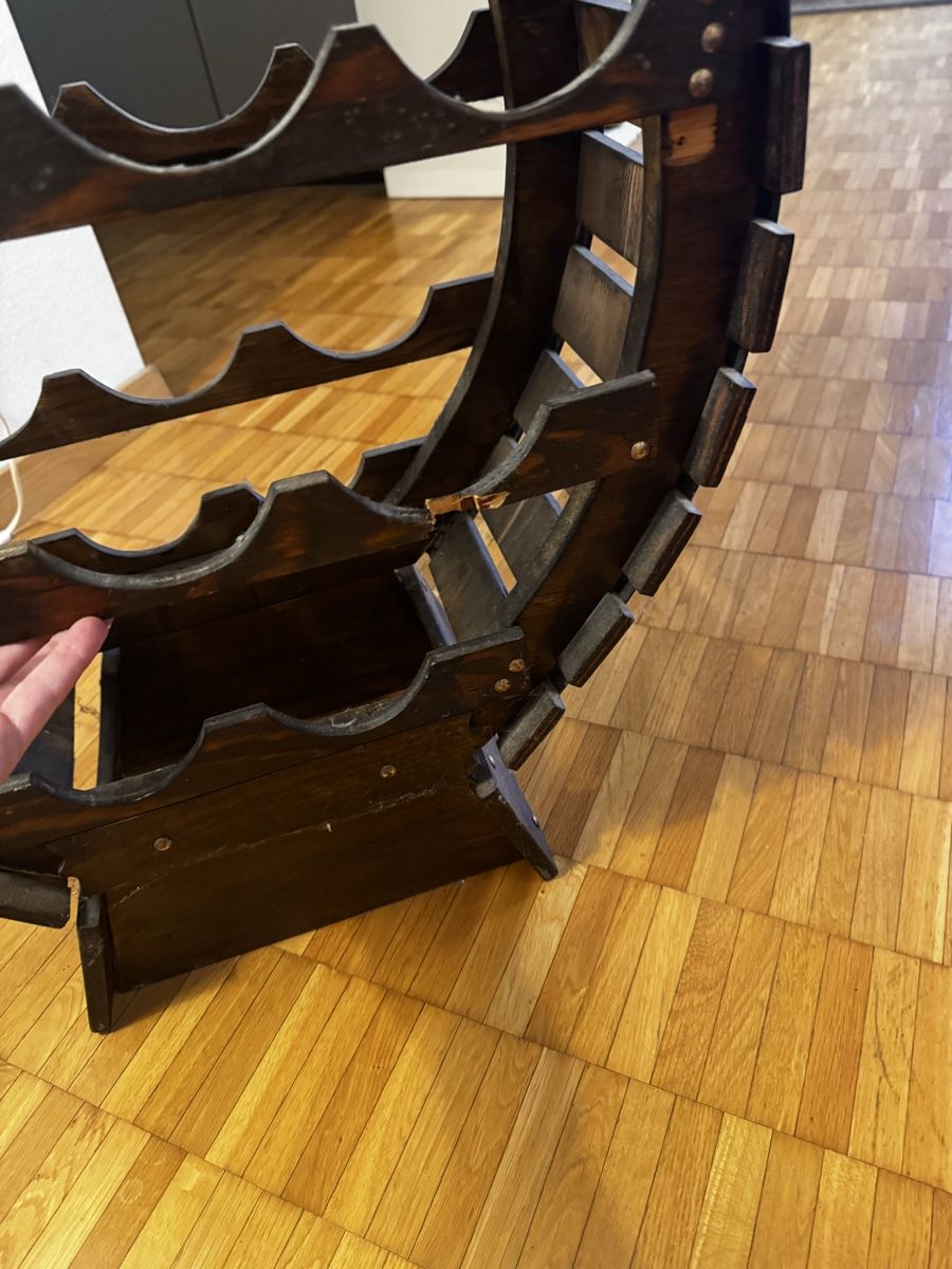 Scaffali: Weinfass Weinflaschenhalter Regal Holz Stehend – Difettoso da Zürich venduto da Bojana 2