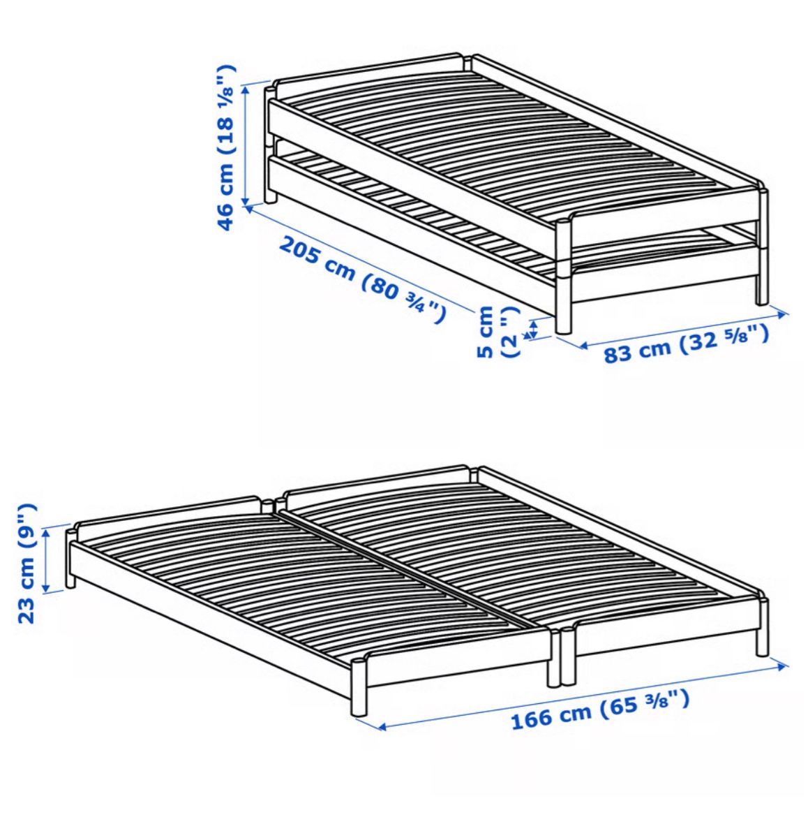 Letti: UTÅKER Stackable bed with 2 mattresses – Usato da Zürich venduto da Franfw 2