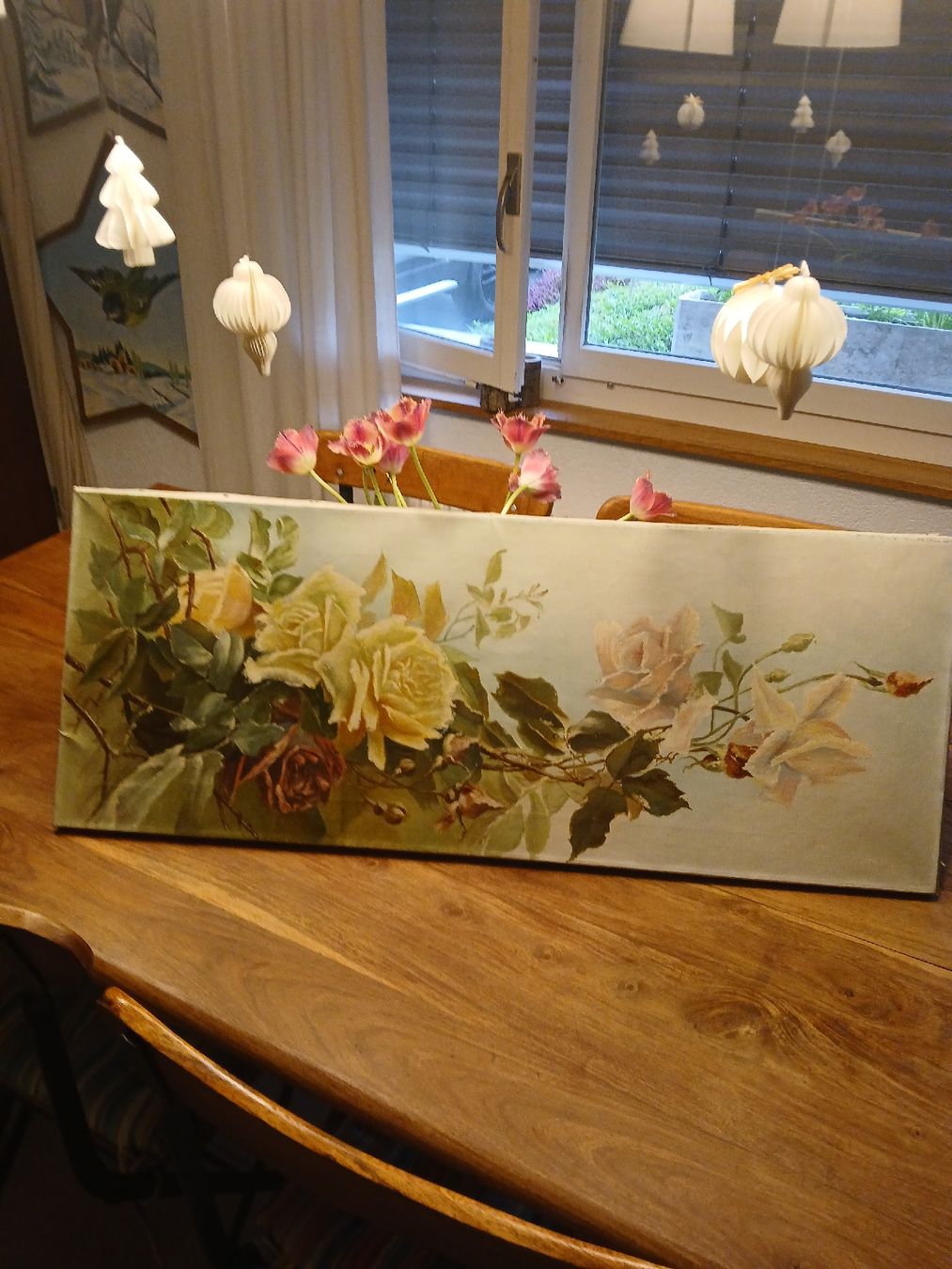 Dipinti: Ancien tableau aux Roses – Usato da Corcelles-Payerne venduto da evalyne 3
