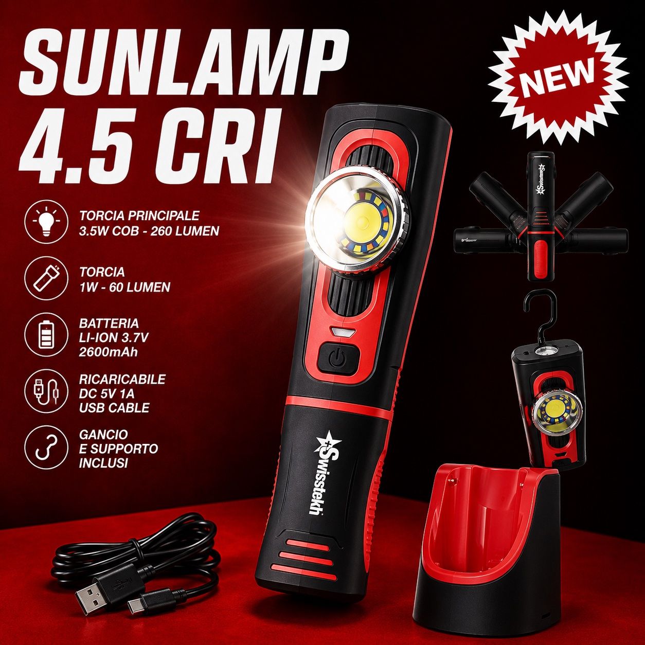 Lampen: LAMPADA portatile 4.5 CRI - Detailing e Car Care – Neu und originalverpackt aus Cadempino von Tek.Pro.AG