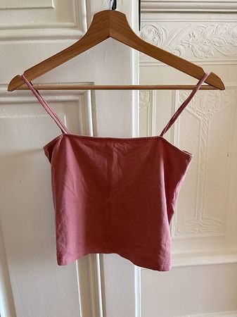 Crop top H&M vieux rose à fines bretelles  taille S