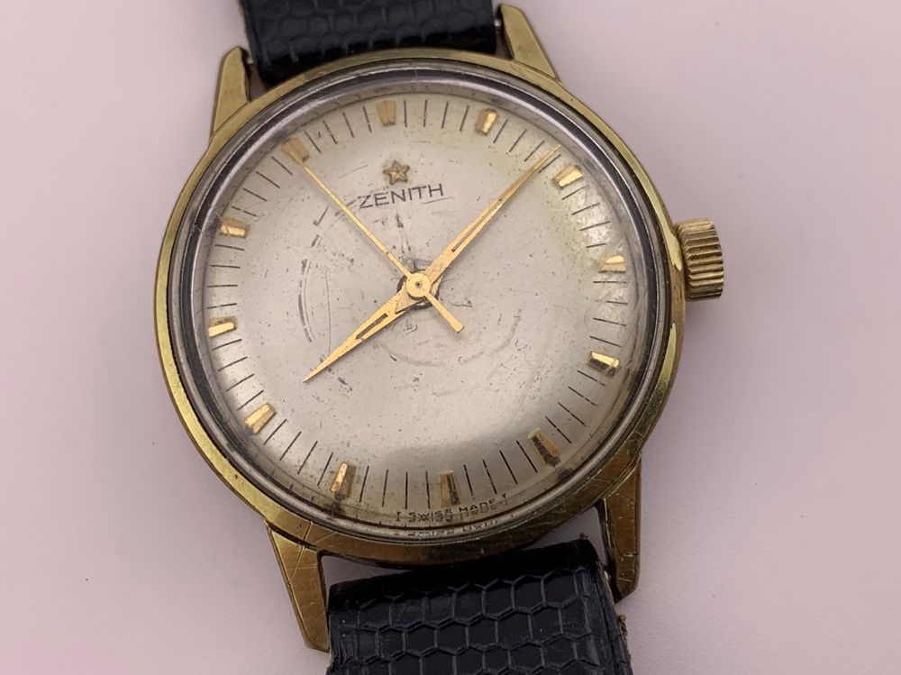 Chronographe Suisse 18k Or Rose 750/1000 Montre Vintage Mécanique
