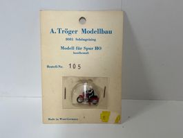 A. Tröger Modellbau Motorradfahrer H0 Nr. 105 Handbemalt