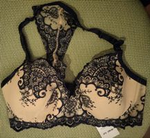 Toller beige-blauer BH von Beldona, Gr. 75D, neu mit Etikett