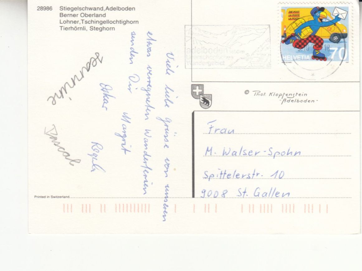 Ansichtskarten: Stiegelschwand 1998 – Gebraucht aus Bürglen TG von StampGraf 1