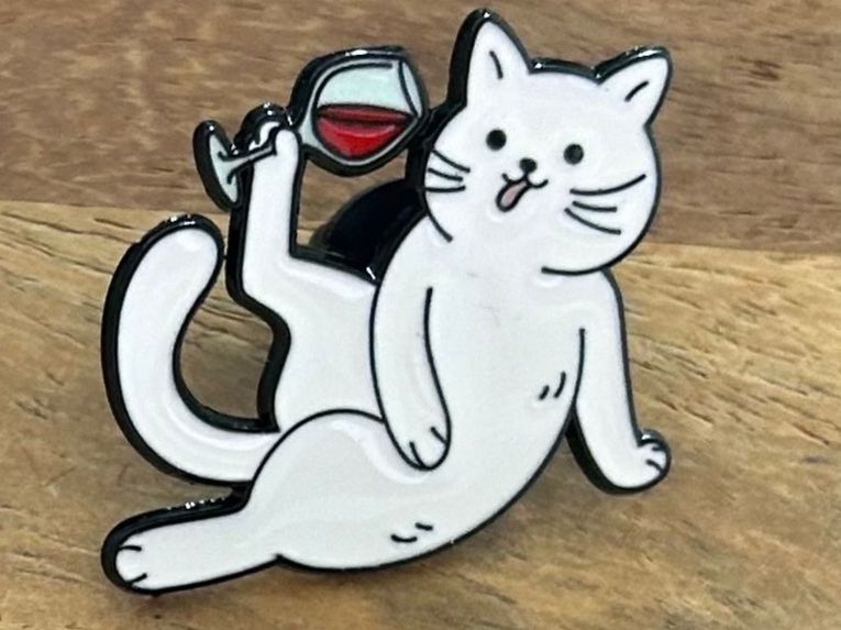 Placchette & Badge: Pin Katze Wein – Nuovo e nell'imballaggio originale da Geneve venduto da vane267