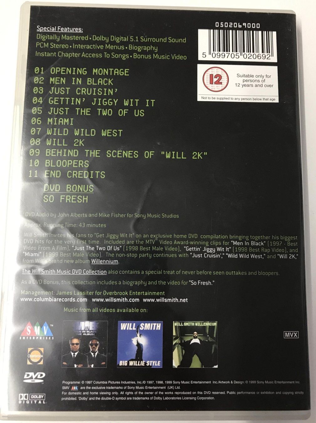 Tous les DVDs: DVD- The WILL SMITH Music Video Collection – D'occasion à Guntershausen par Gloominati 1
