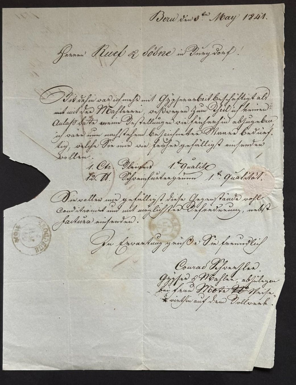 Documenti: HISTORISCHES HANDSCHRIFTLICHES DOKUMENT VON 1841 – Usato da Ostermundigen venduto da wini63 1