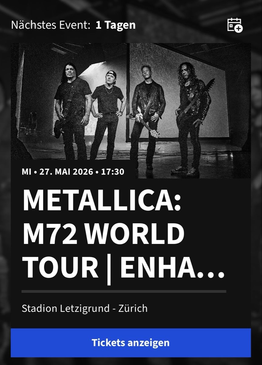 Biglietti: 2x Metallica Ticket Frantic early entry – Nuovo e nell'imballaggio originale da Meggen venduto da Kiif89