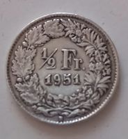 50 Rappen 1951 Fehlprägung-Kopfstehend