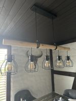 Hängelampe Holz-Balken 5 flammig