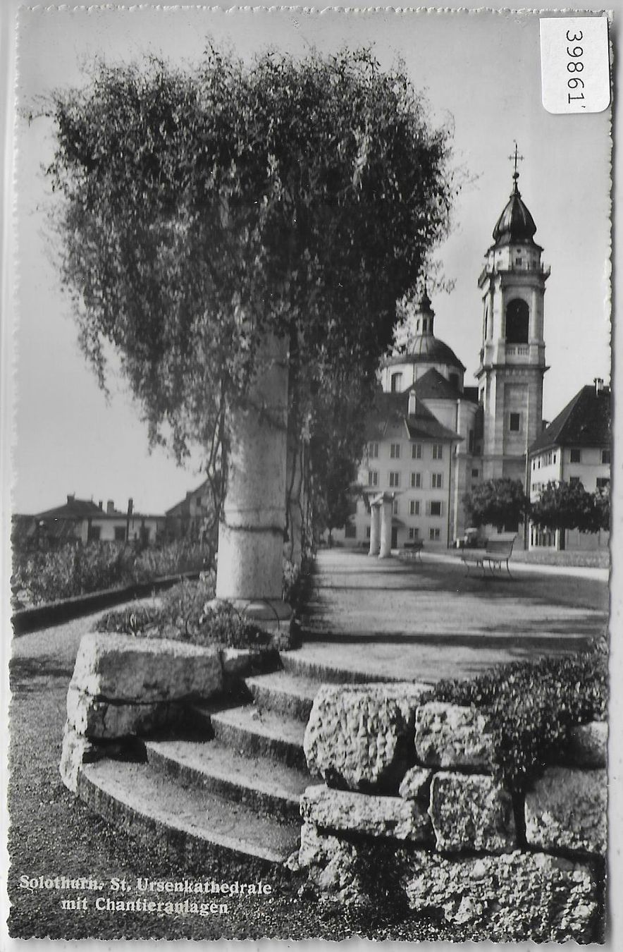 Cartoline postali: Solothurn - St. Ursenkathedrale mit Chantieranlage – Usato da Ettingen venduto da Kartenplanet