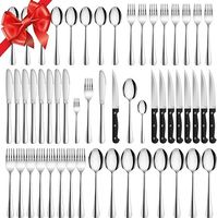 Besteck Set mit Steakmesser,  48 teilig für 8 Personen