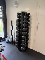 Hex Hantelset 2.5 bis 25 Kg mit Ständer 10 Hantelpaare