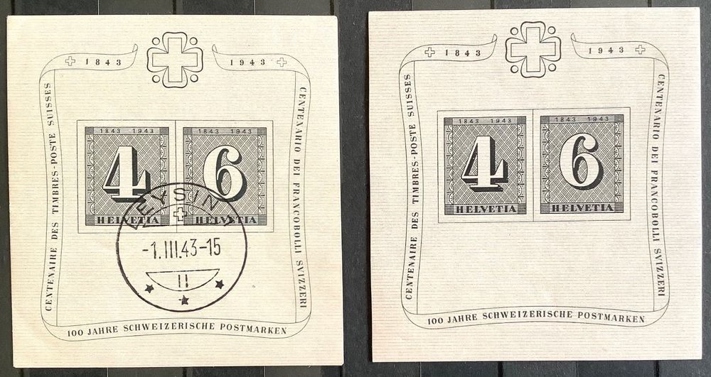 Tutti i francobolli: 1943 Block 100 Jahre Postmarken ** + Gest.- Leysin – Nuovo (secondo la descrizione) da Liestal venduto da Skunk02