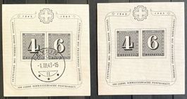 1943 Block 100 Jahre Postmarken ** + Gest.- Leysin