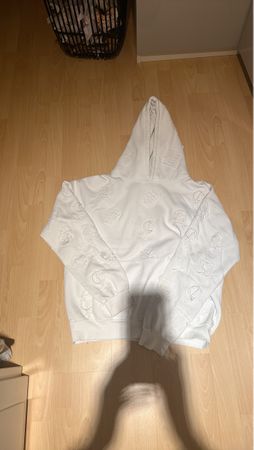 Weisser Designer Hoodie mit Prägemuster, Grösse M