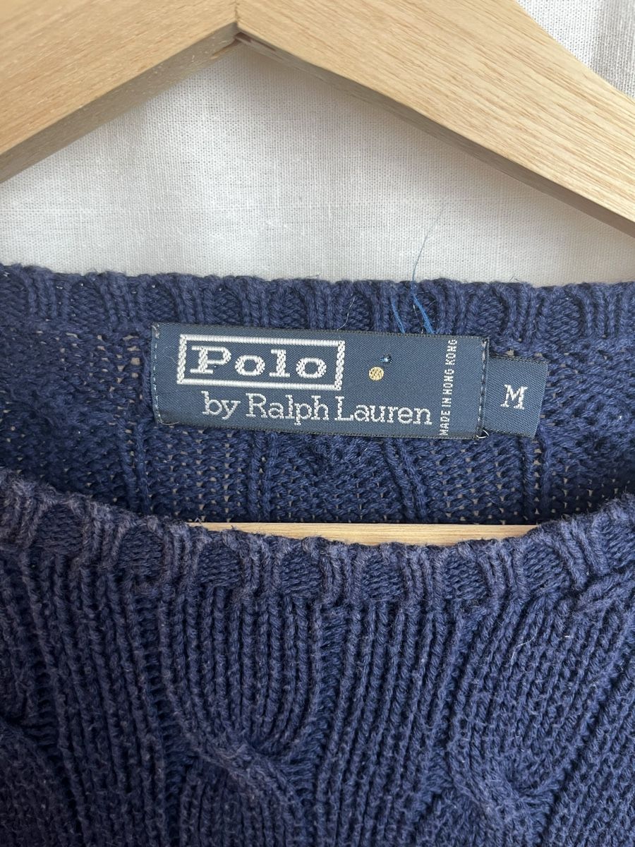 Ralph Lauren Maglioni & Felpe: Pull Ralph Lauren bleu foncé tressé  – Nuovo (secondo la descrizione) da Les Avanchets venduto da lunedeneige.shop 2