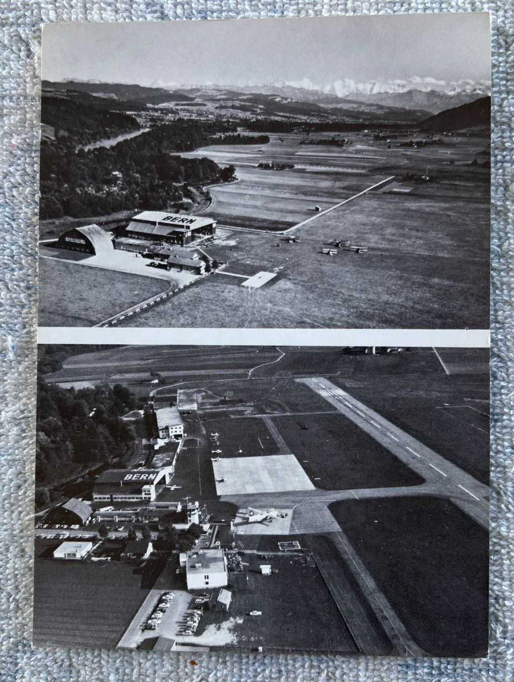 Cartoline postali: ANSICHTSKARTE 40 JAHRE FLUGPLATZ BELPMOOS – Usato da Ostermundigen venduto da wini63