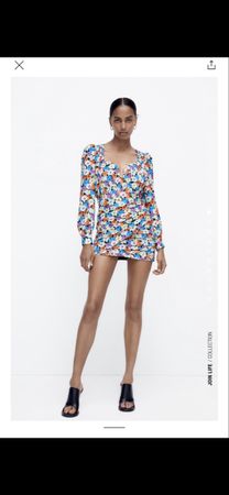 Zara Floral Mini Dress - Size S - Perfect for Spring!