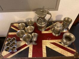 Zinn Krug Set Vintage Deko Geschenkidee